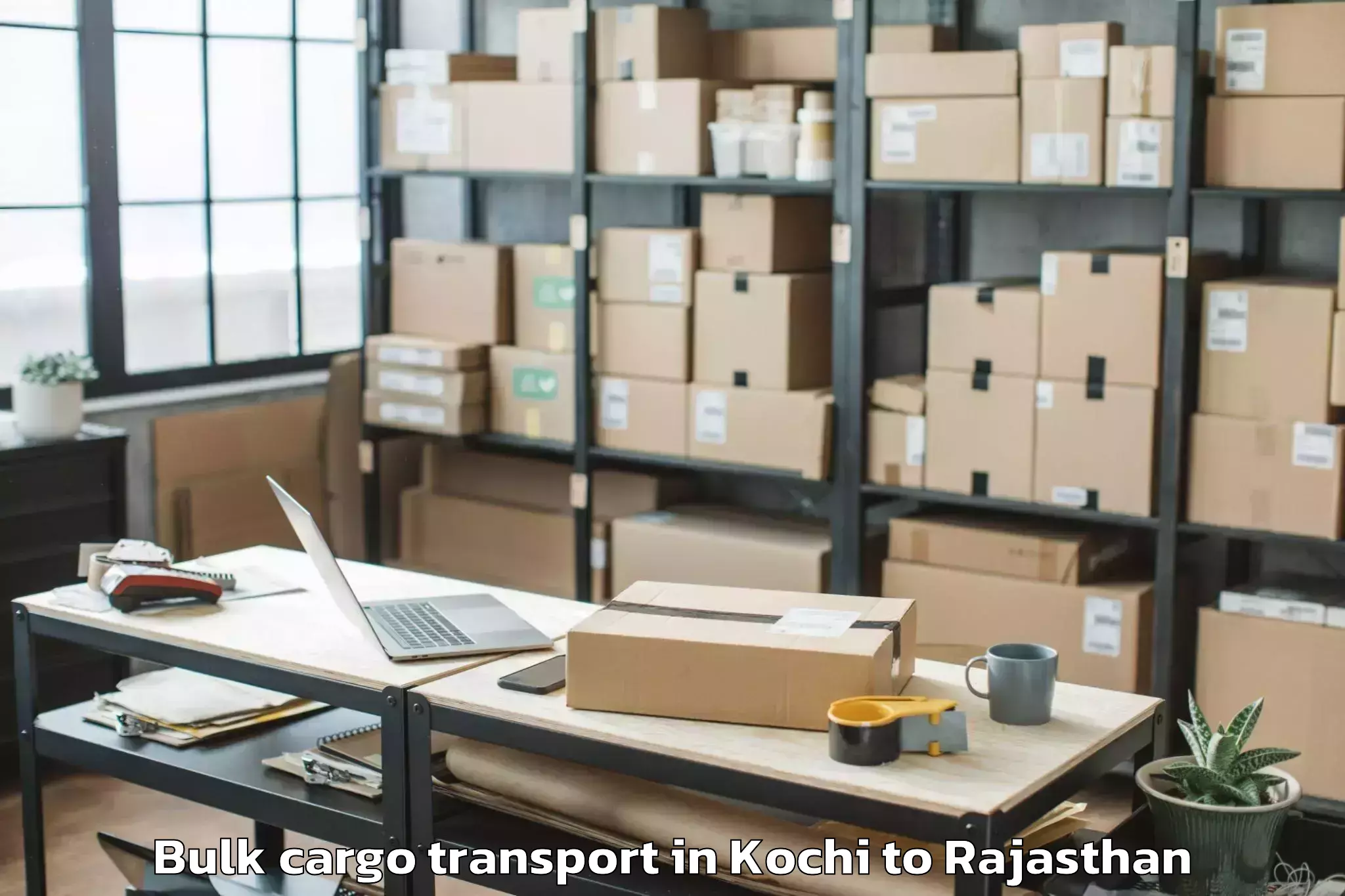 Book Kochi to Ramganj Mandi Bulk Cargo Transport Online